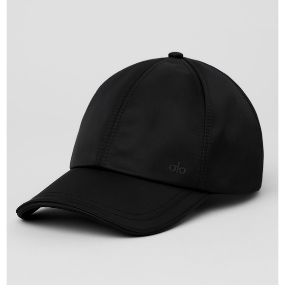 ALO Yoga Off Duty Satin Black Women's Hat - Picture 3 of 3